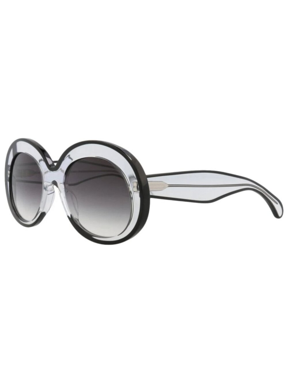 New Alaia Women's Sunglasses Round Oval Acetate Frame Crystal Crystal Grey